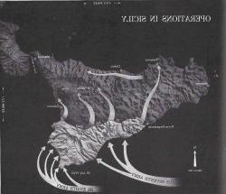 operations map of landings in sicily