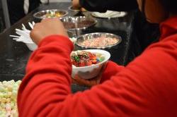 student making a sundae