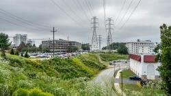 Power lines over campus