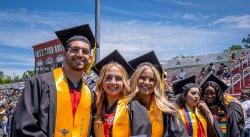 Undergraduate students in regalia at Convocation.