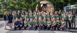 Green Teams group photo in front of UN globe