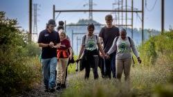 Green Team hiking at the Meadowlands