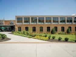 View of the outside of the library on a sunny day