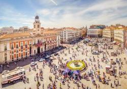 La Puerta del Sol in Madrid from Above